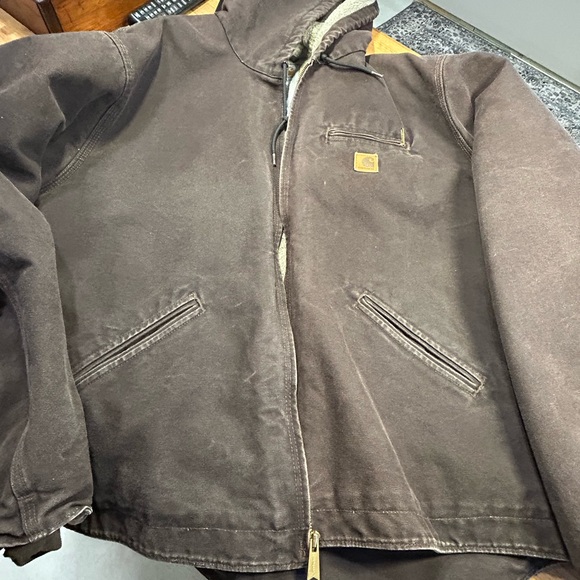 Carhartt Men's Brown Hooded Jacket SZ XXL - Picture 6 of 13